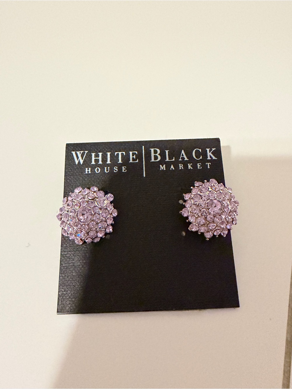 White House Black Market Lilac Crystal Cluster Stud Earrings